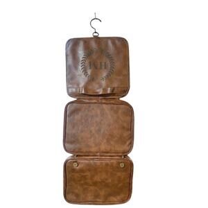 HM Travel Toiletry Makeup Bag Brown Cosmetics Shaving Organizer for Men or Women